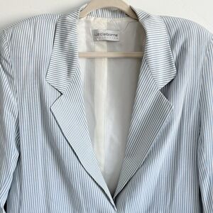 VTG Blazer‎ 80's Women M Pin Stripe Preppy Dead Stock Shoulder Pads